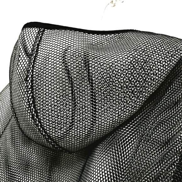 Nwot Tonia Debellis Designer Longsleeve Mesh Hooded Zip Front Jacket - Picture 14 of 16